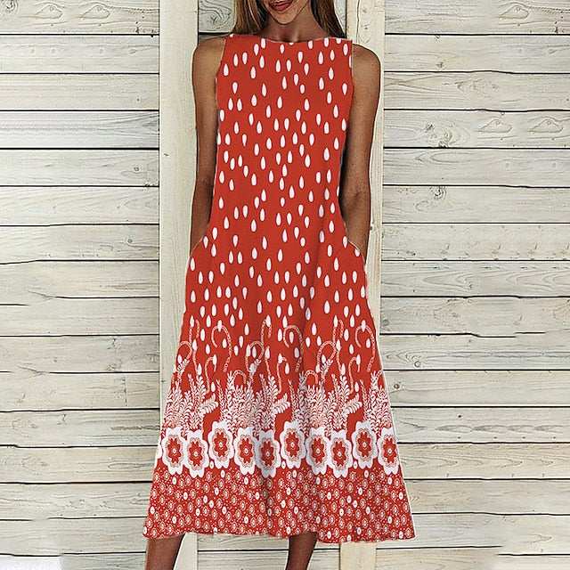 Women's Midi Dress Casual Dress Shift Dress Tank Dress