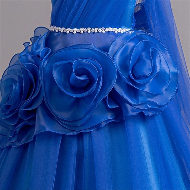 Cosplay Party Color Dress Solid Girls' Kids