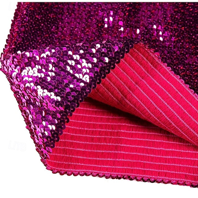 Retro Vintage 1980s Shiny Metallic Tube Top Disco Sequins Solid