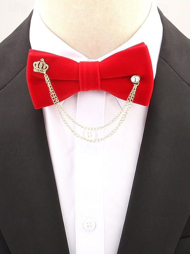 with Tie Velvet Crown Detail Men's – Chain Bow and