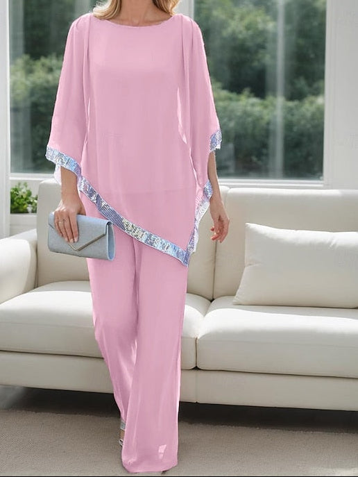 the Dress Pantsuit of Bride Two Elegant Mother Piece Simple