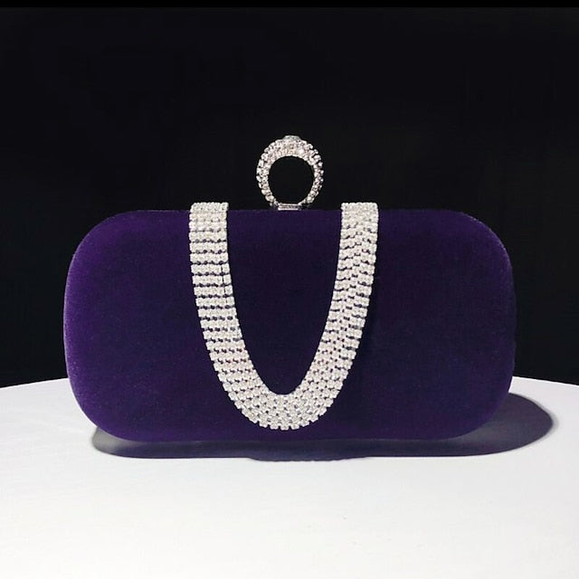 Bags Women's Velvet Clutch Evening Wristlet Bag