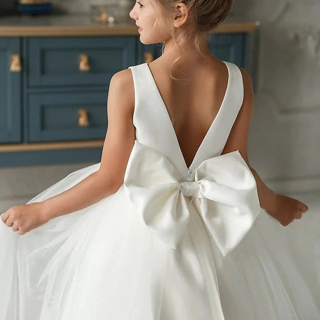 Colored Girls' Solid Sleeveless Dress Kids Performance