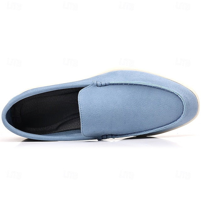 Light Men's – Loafers Faux Blue Slip-On Casual Breathable