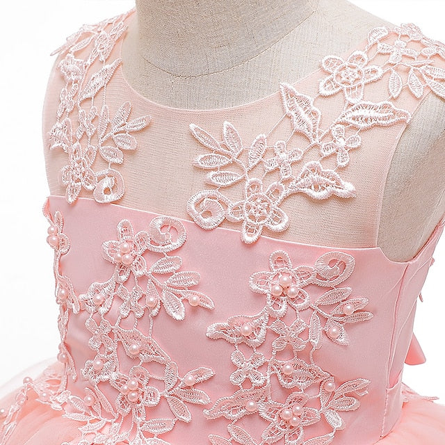 Solid Dress Girls' Color Party Sleeveless Kids