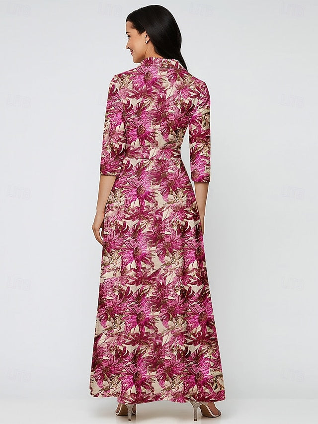 Elegant A-Line Jacquard Brocade the Evening Bride of Gown Mother