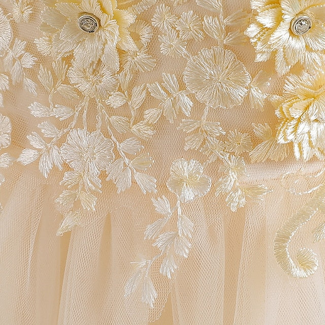 Colored Kids Wedding Girls' Party Dress Sleeveless Solid