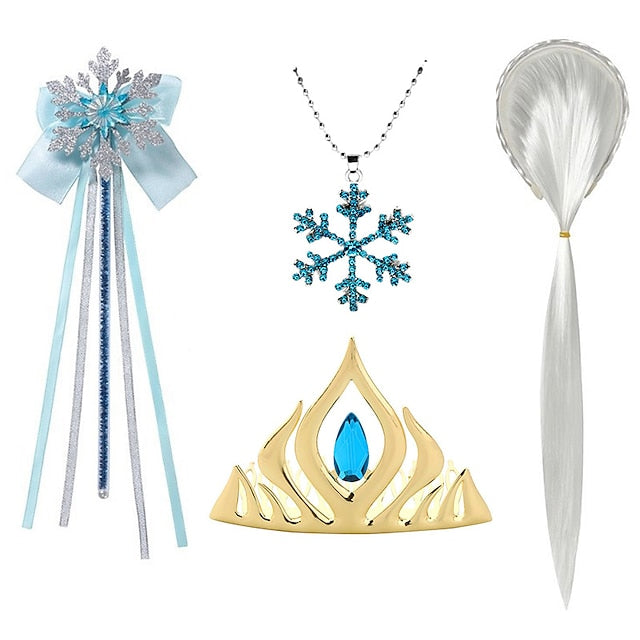 Princess Frozen Girl Flower Vacation Elsa Dress Fairytale