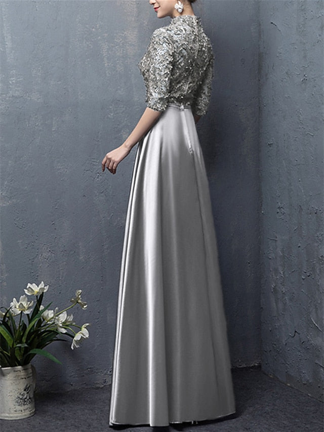 A-Line Floor Length Wedding Guest Dress Formal Dresses Evening