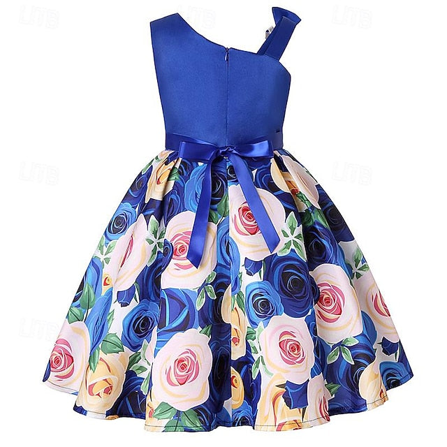 Easter Sleeveless Girls' Flower Dress 3D Summer Party
