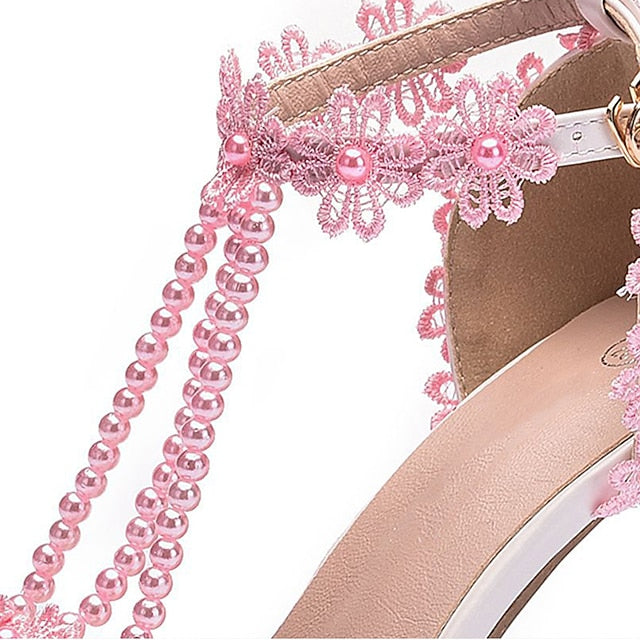 Lace Heel High Shoes Pointed Women's Bridal Wedding