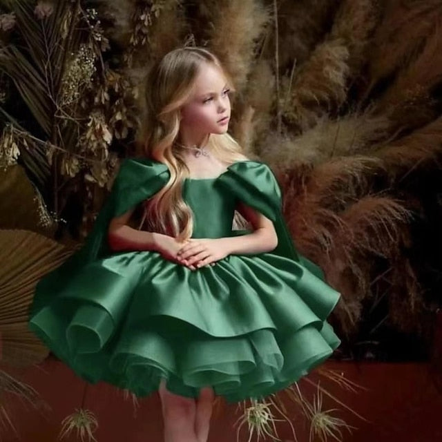 Girl Color Girls' Solid Flower Kids Party Dress