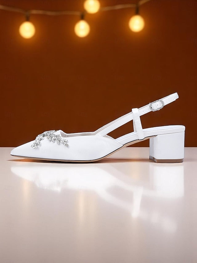 Slingback Black Women's Heels Satin