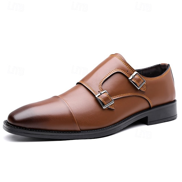 Double Monk Leather – Elegant Strap Men's Shoes
