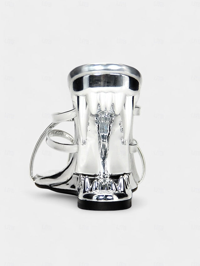 Flat Design - Heel Gold with Unique Sculpted Sandals Metallic