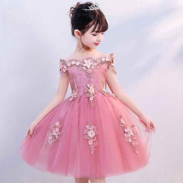 Dress Flower Girl Party Sequin Girls' 3/4 Toddler