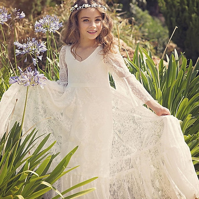 Dress Formal Flower Kid's Girl Lace Girls'