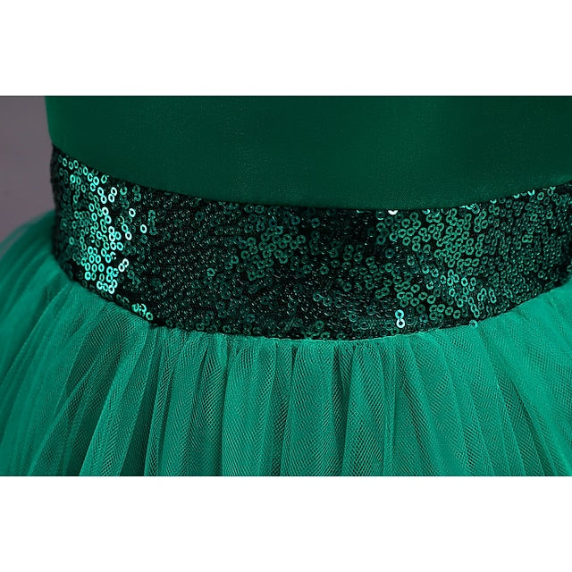 Short Colored Dress Girls' Flower Solid Kids Girl