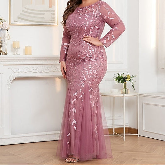 Dress Floor Sparkle / Gown Trumpet Formal Mermaid Evening