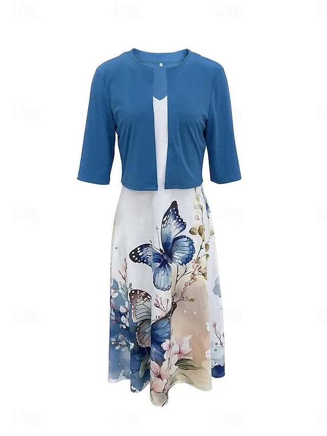Women's Dress Set Casual Dress Swing Dress Print Dress