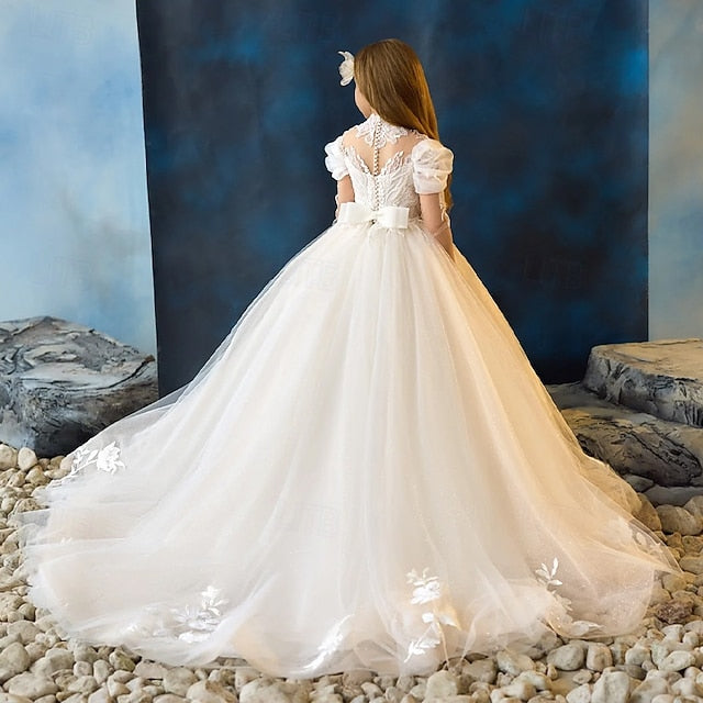 First Girls' Communion Flower Girl Party Dress Kids