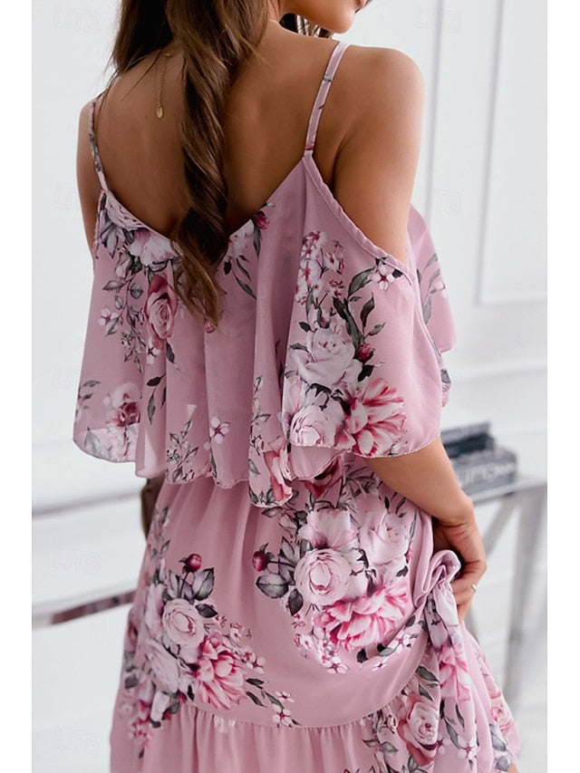 Women's Mini Dress Graduation Dress Floral Dress Print
