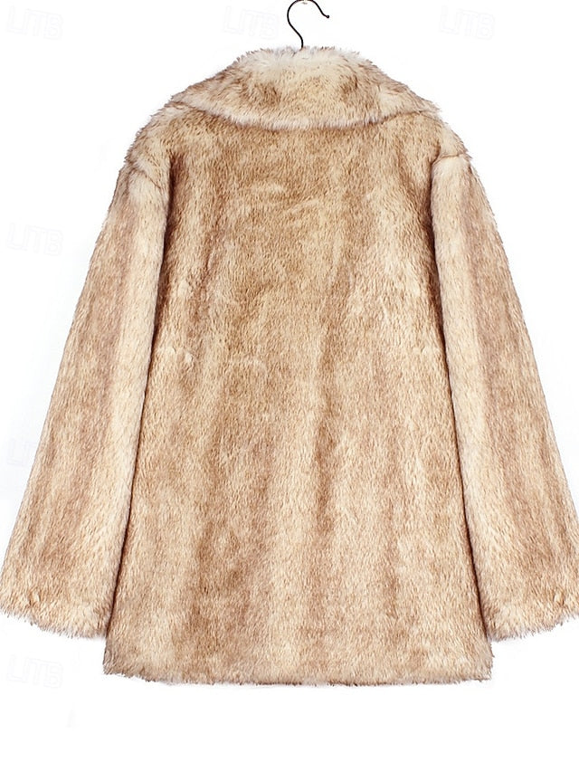 Coat Faux Warm Women's Furs Fur Comfortable
