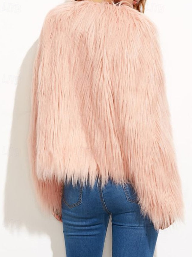 Faux Coat Warm Leathers Fur Women's Comfortable Furs