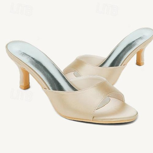Wedding Women's Toe Kitten Shoes Open Heel Sandals