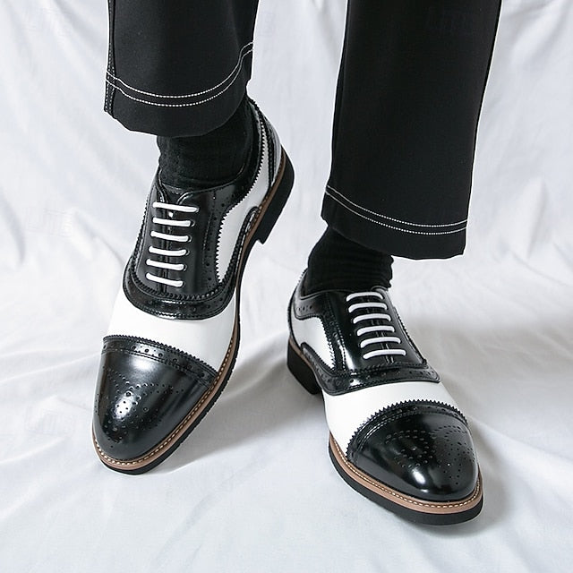 Brown Brogue with and Oxford Shoes Men's Classic White