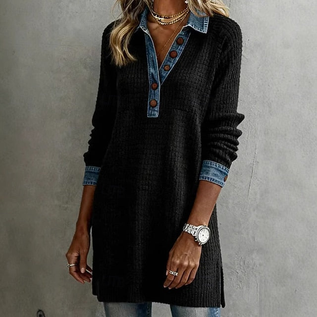 Women's Textured Pullover Sweatshirt Pullover Plain Elegant