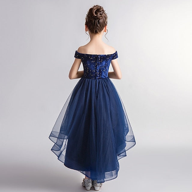 Dress Girls' Color Party Sleeveless Kids Solid Performance