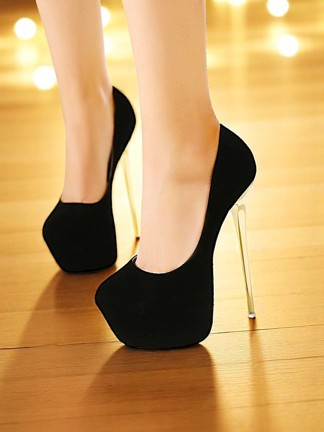 Metallic Red with Stiletto Suede Heels Women's and Platform