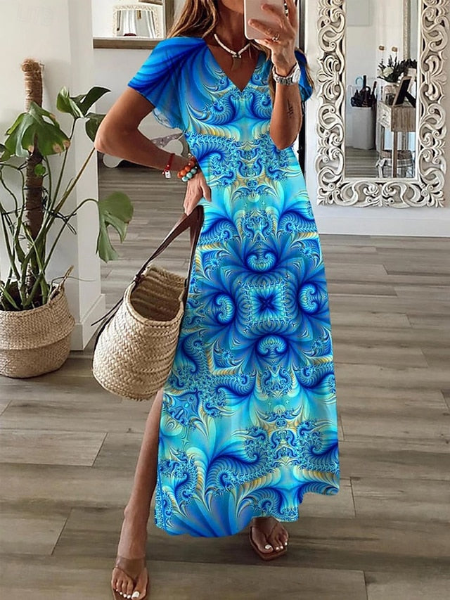 Women's Maxi Dress T Shirt Dress Tee Dress Sundress A Line