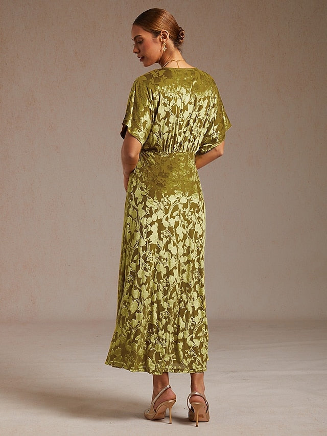 Women's Velvet Midi Dress Sheath Dress Elegant Party Party