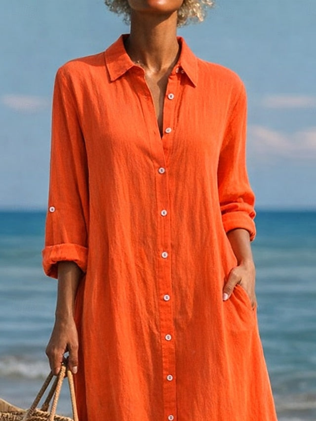 Women's Maxi Dress Shift Dress Casual Daily Loose Fit Plain