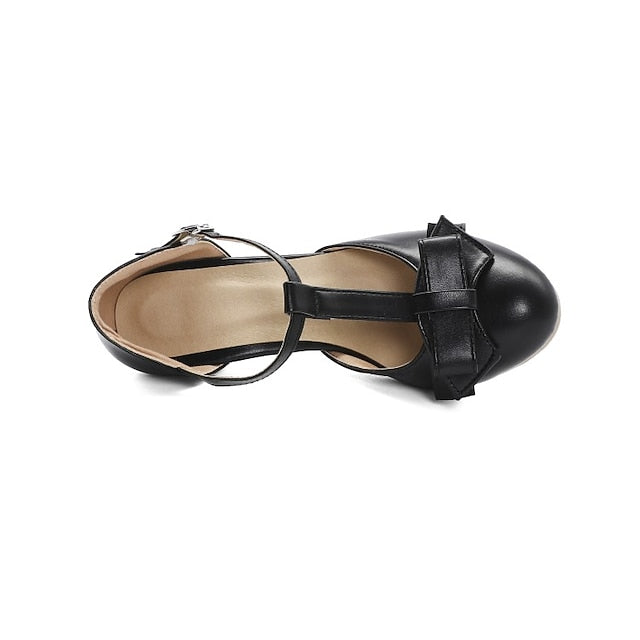 Heels Chunky Green with Mint – 1950s Vintage Bow T-Strap Retro