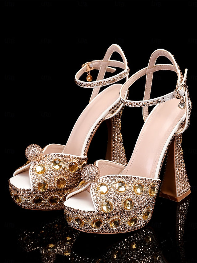 Crystal-Embellished Women's with Sandals Platform Glamorous