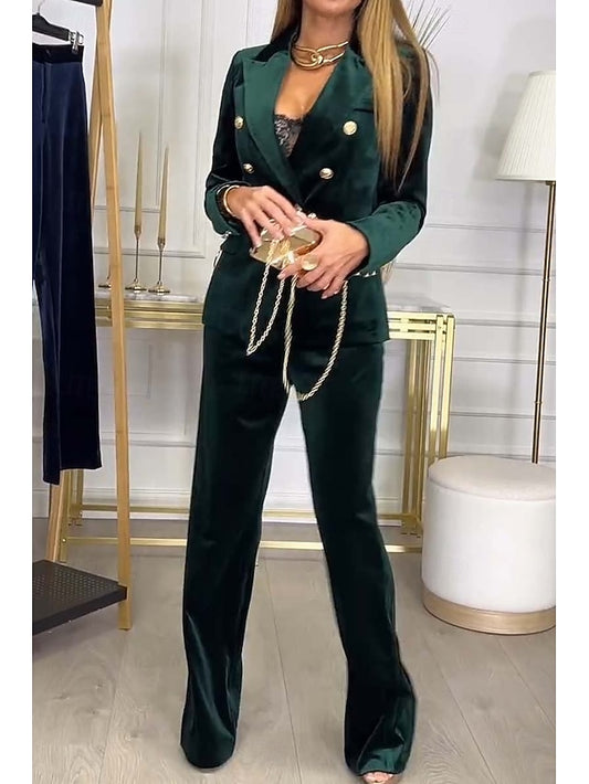 Women's Pants Sets Bolero Top Blazer Suits Long Sleeve