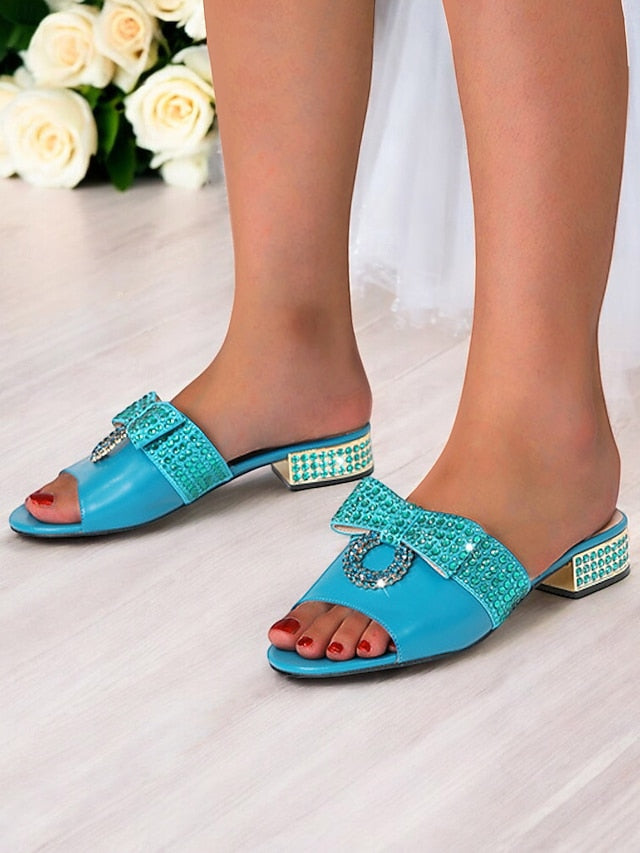 Sandals Flat – Bow Rhinestone Clutch with Matching Gold