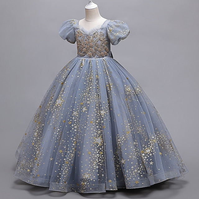 Short Polka Kids Star Girls' Party Dot Dress Flower