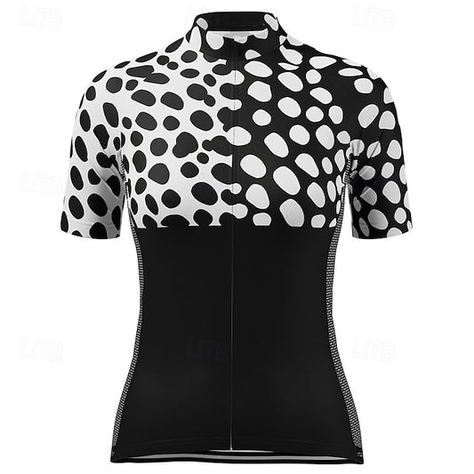 Women's Cycling Jersey Leopard Short Sleeve Bike Tee Tshirt