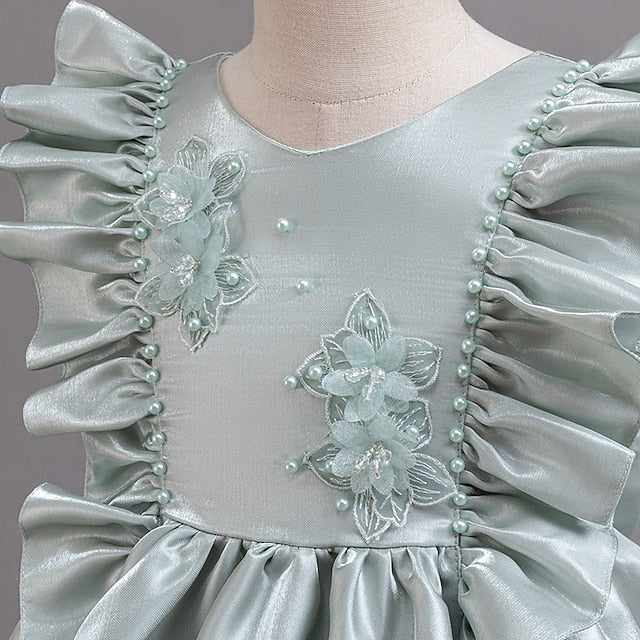 Girls' Toddler Sleeveless Wedding Dress Floral Party