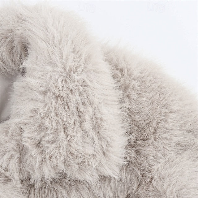 Coat Comfortable Women's Warm Faux Furs Fur Buttons