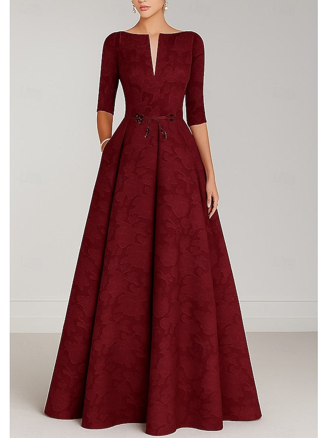 Bride the Gown Blue of Burgundy Evening A-Line Mother Elegant