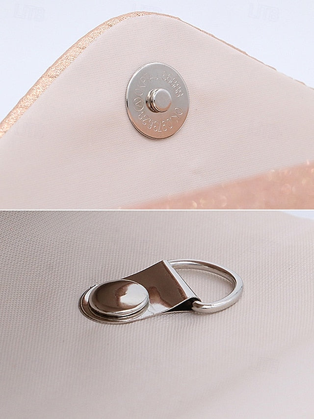 Evening Pleated with Design Champagne Bag Glitter – Clutch