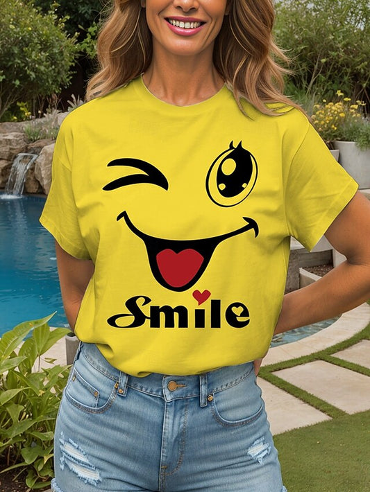 Women's T Shirt Heart Graphic Letter Vintage Stylish