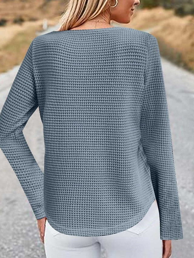 Women's Blouse Solid Color Elegant Stylish Casual Long