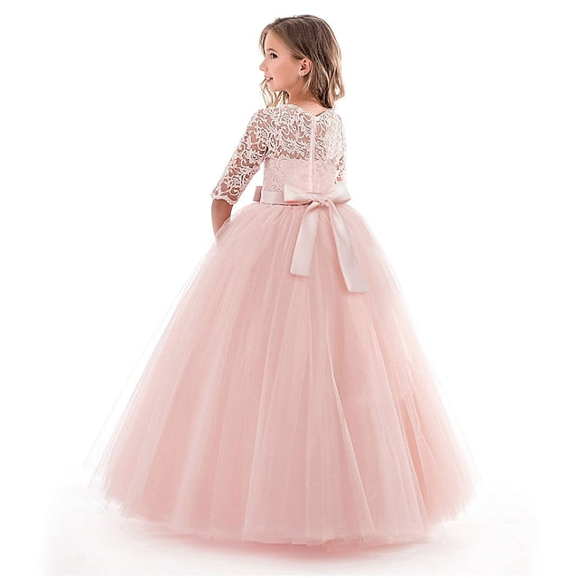 Lace Kids Prom Years Girl 3-13 Flower Princess Dress
