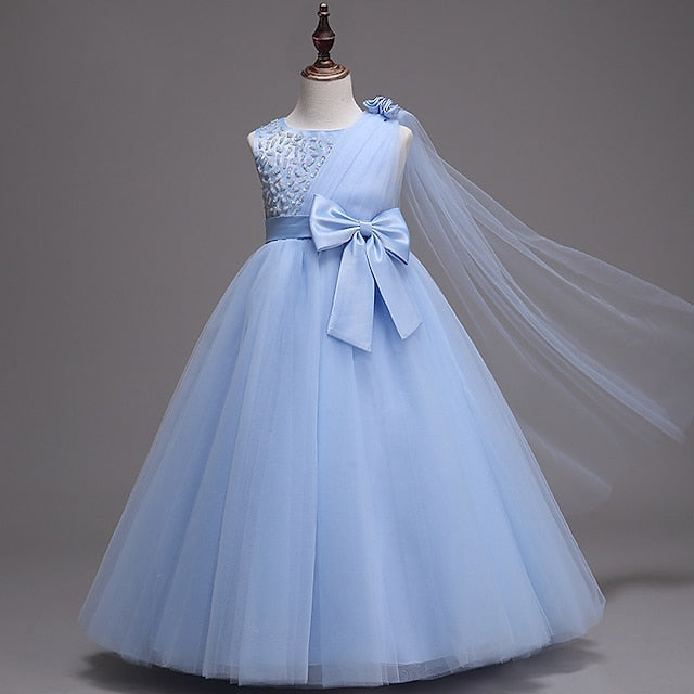 Girls' Dress Kids Flower Colored Solid Girl